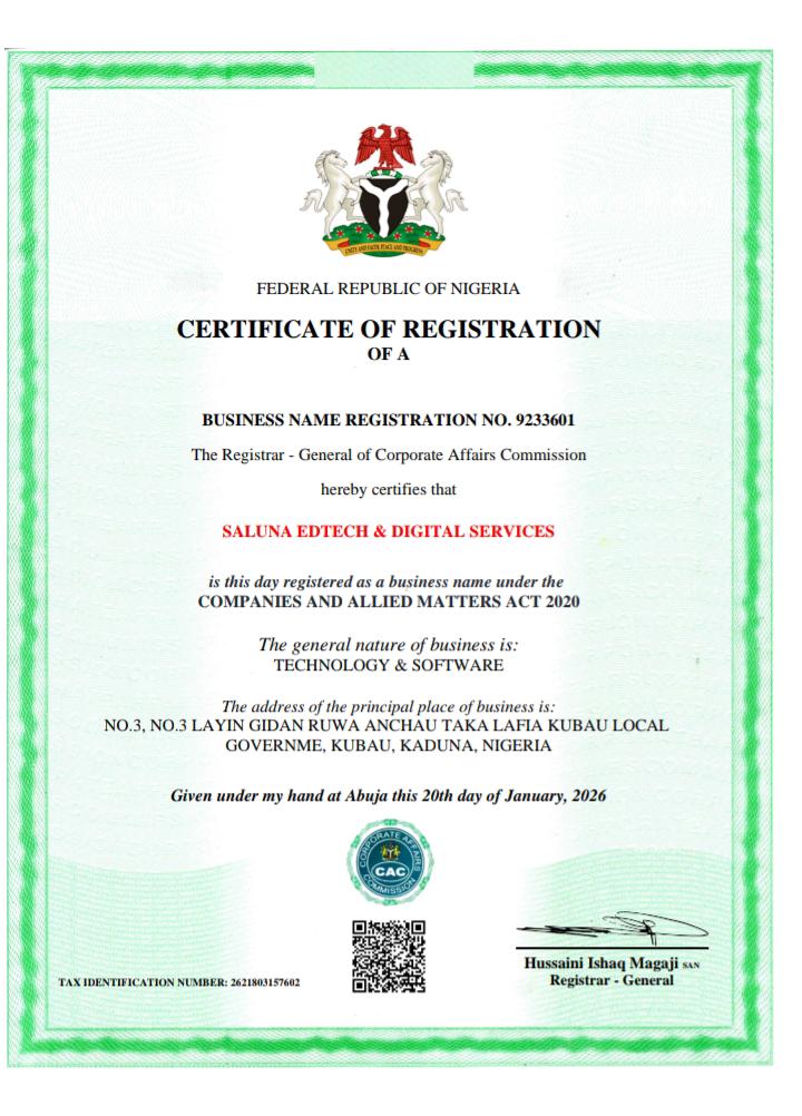 CAC Registration Certificate
